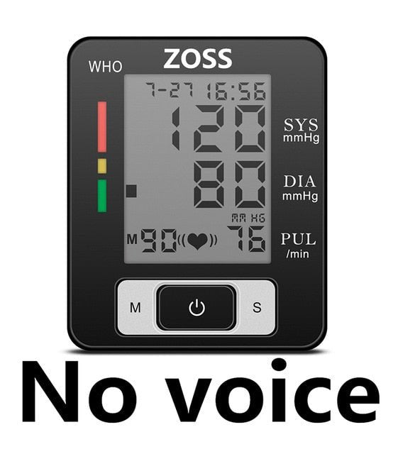 ZOSS Voice Wrist Cuff Sphygmomanometer| Portable Blood Pressure Meter and Heart Rate Pulse Monitor image 3