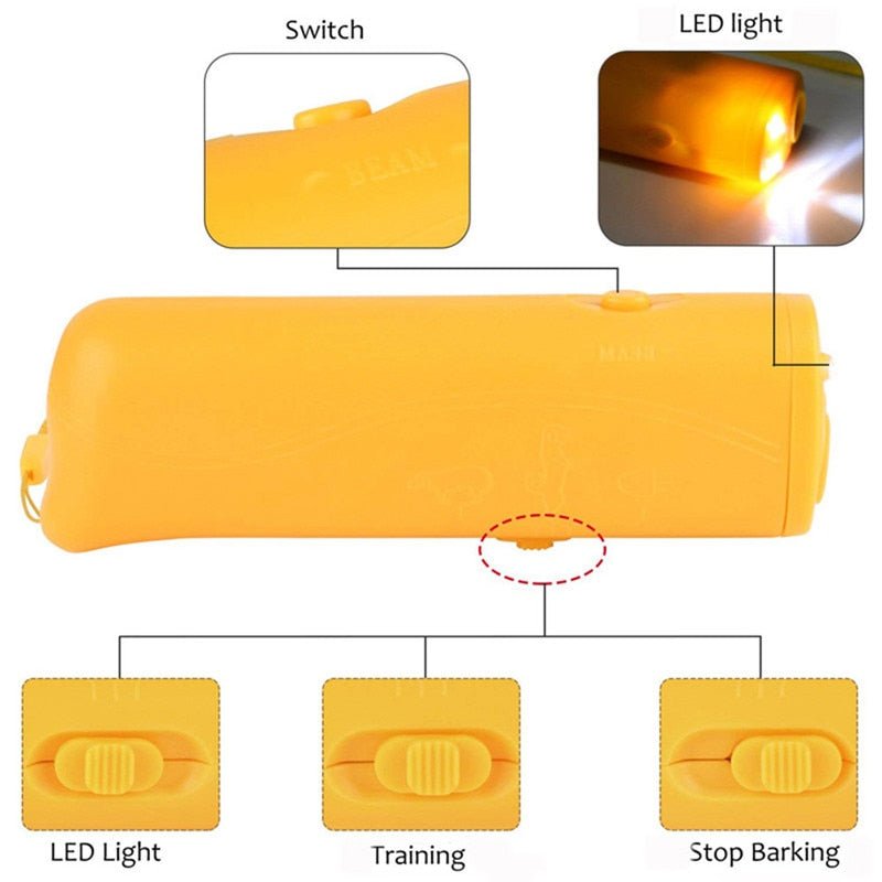 Handheld Ultrasonic Dog Repeller with LED Light Pet Stop Bark Repellent Control Trainer Chaser Dog Training Anti Barking Device image 8