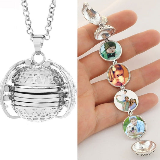 Magic 4 Photo Pendant | Memory Floating Locket Necklace image 0