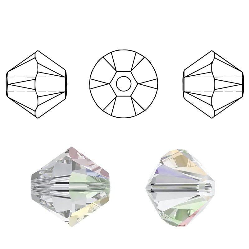 4mm Shiny Crystal Bead Set | Bicone Beads Glass Beads Loose Spacer Beads for bracelet DIY Jewelry image 4