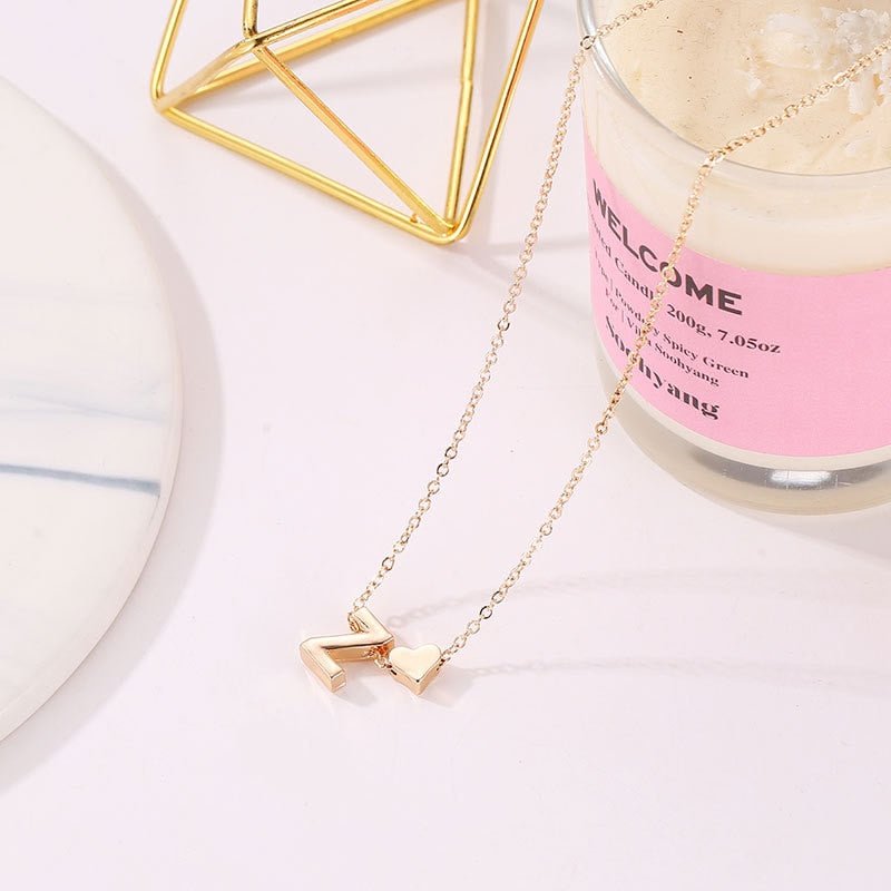 Personalized Tiny Heart Necklace ‚Äì Dainty Initial Letter Pendant Jewelry image 4
