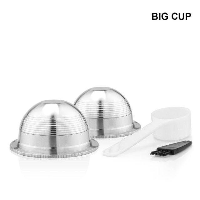 Stainless Steel Refillable Reusable Coffee Capsule Pod Set For Nespresso Vertuo Plus /Vertuoline GCA1 /Delonghi ENV135 image