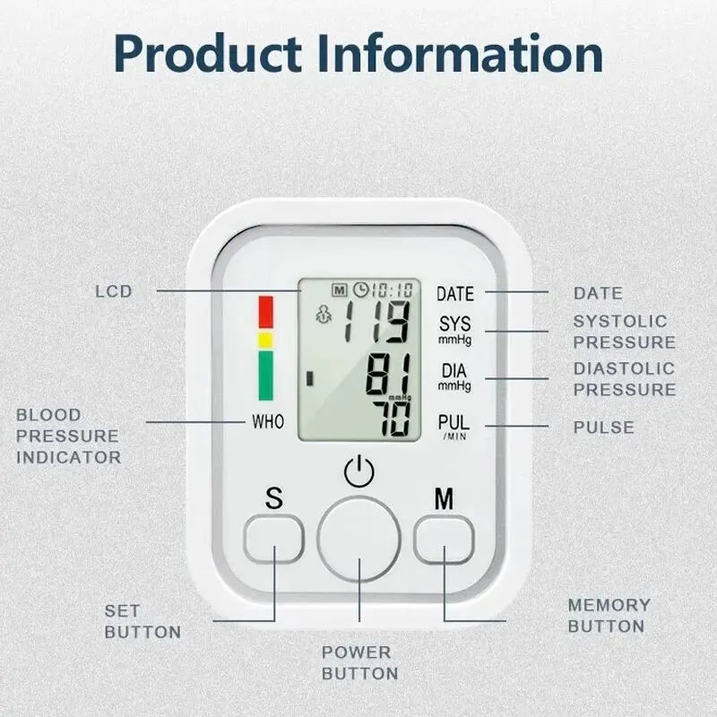 Digital Arm Blood Pressure Monitor ‚Äì Automatic Tensiometer & Heart Rate Pulse Meter image 1