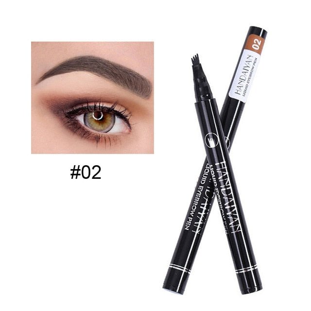 5 Colors Waterproof Eyebrow Tattoo Pencil Cosmetic | Long Lasting Natural Dark Brown Liquid Eye Brow Pencil - 02 Dark Brown image