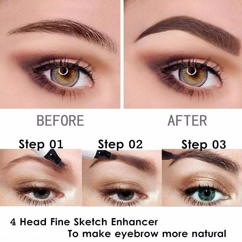 5-Color Four-Pronged Eyebrow Pencil Eyebrow Brush Split Liquid Waterproof Long-Lasting Eyebrows Enhancer Pencil Eyebrow Shadow image 4