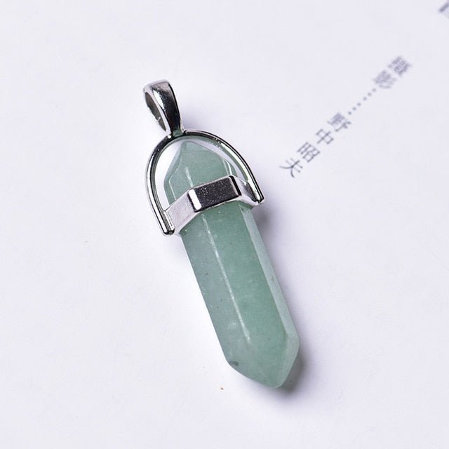 1PC Natural Amethyst Rose Quartz Crystal Point Pendant - Aventurine image