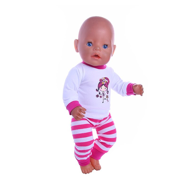 13 Styles Pajamas, Nightgown and Sleepwear Fit | 18 Inch American & 43CM Baby Doll Clothes Accessories image 56