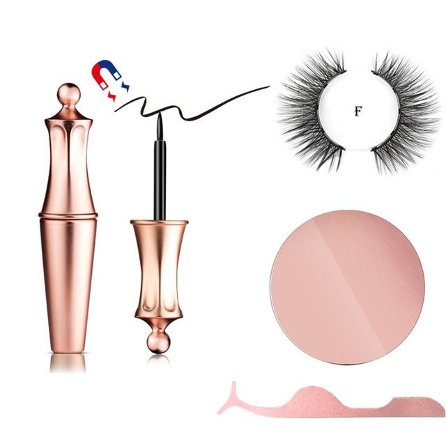 Waterproof Magnetic False Eyelashes, Eyeliner & Tweezer Set image