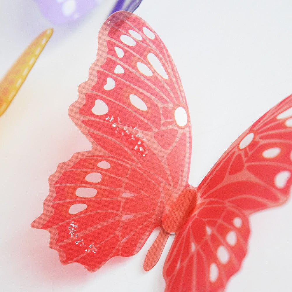 18pcs/lot 3d Effect Crystal Butterfly Wall Sticker For Kids Room image 13