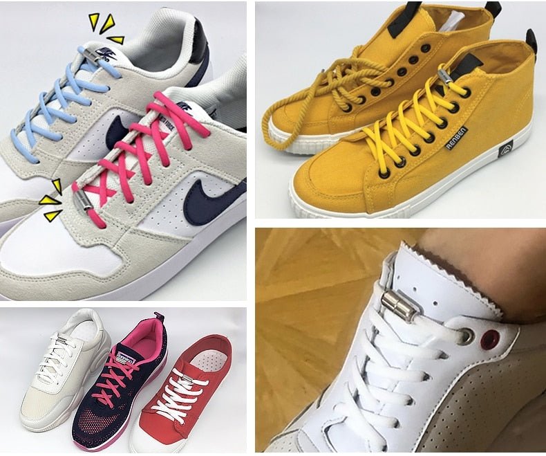 Elastic No Tie Semicircle Metal Lock Shoe Laces For Kids and Adult Sneakers and All Shoes image 13
