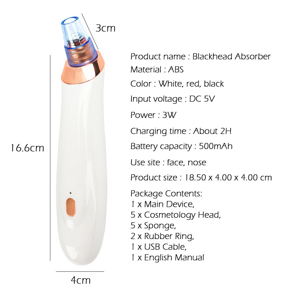 Face Acne Black Dot Pimple Blackhead Remover | Electric Microcrystalline Blackhead Vacuum Skin Care Machine image 6