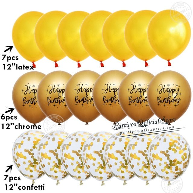 20pcs Confetti Chrome Birthday Party Decors Wedding Decoration New Year Balloon Set image