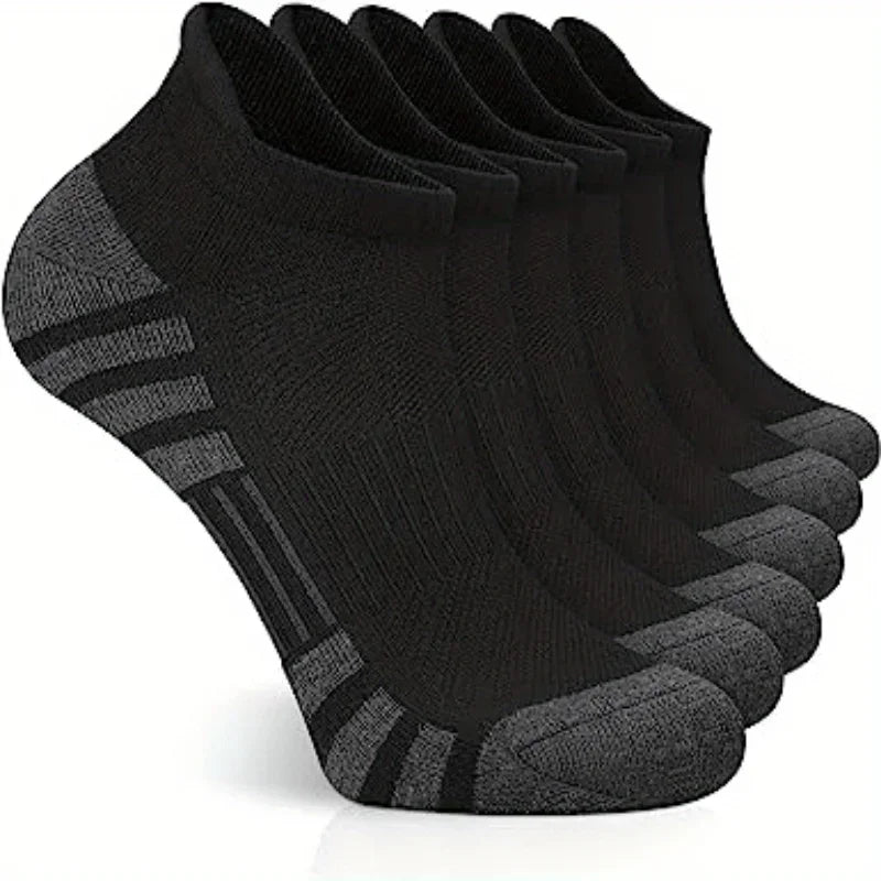 6 Pairs Ankle Athletic Running Socks Cushioned Cotton Breathable Low Cut Sports Tab Socks For Men And Women image 15
