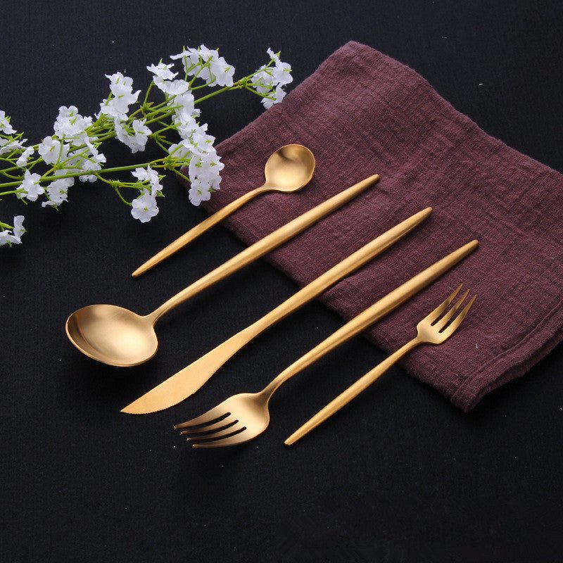 Gold Stainless Steel Cutlery Set image 11
