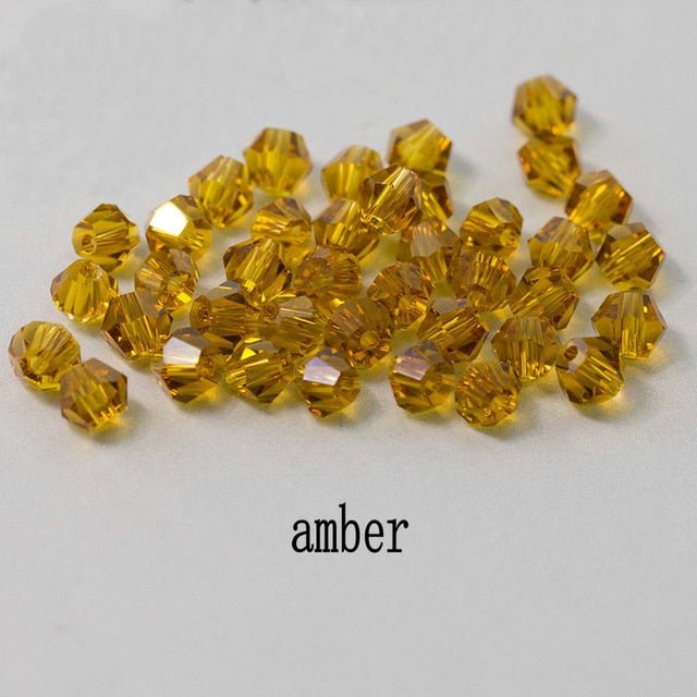 4mm Shiny Crystal Bead Set | Bicone Beads Glass Beads Loose Spacer Beads for bracelet DIY Jewelry image