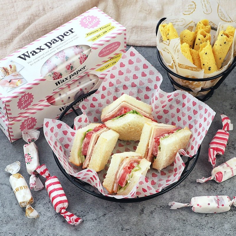 50Pcs/Lot Wax Paper Food Grade Grease Paper Food Wrappers |Wrapping Paper For Bread Sandwich Burger Fries | Oilpaper Baking Tools image 25