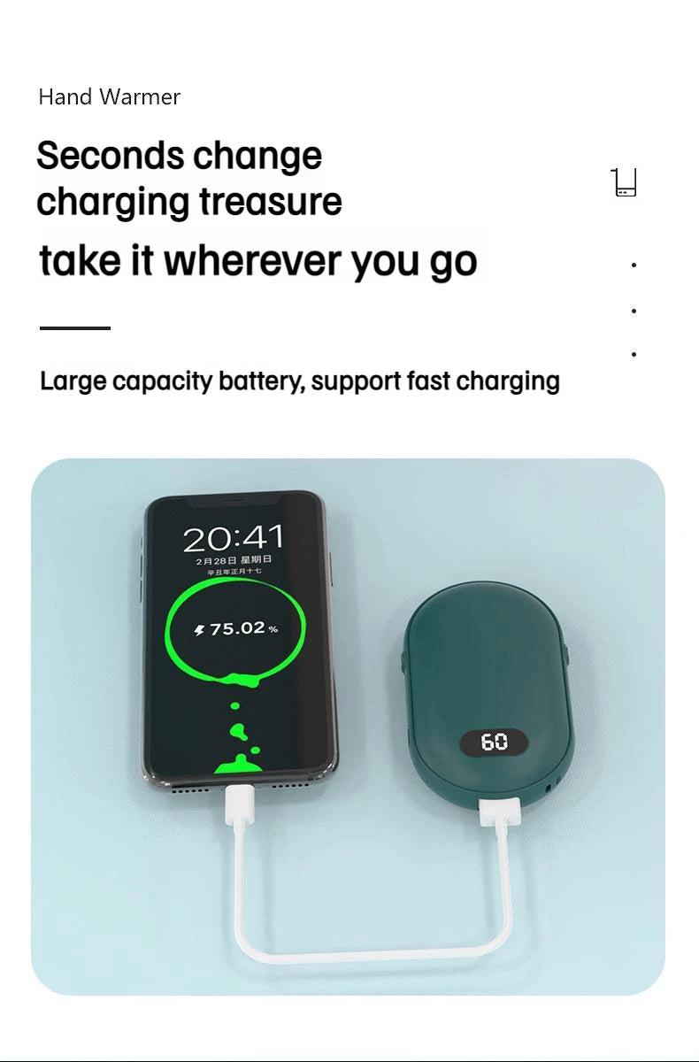 Compact Hand Warmer & Power Bank ‚Äì 2-in-1 USB Rechargeable Winter Essential image 23