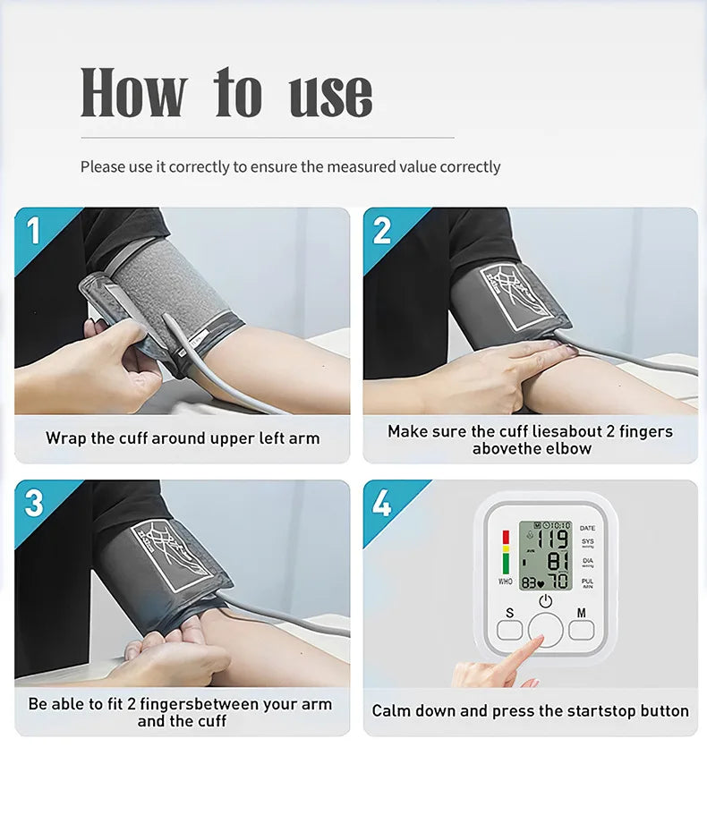 Digital Arm Blood Pressure Monitor ‚Äì Automatic Tensiometer & Heart Rate Pulse Meter image 11