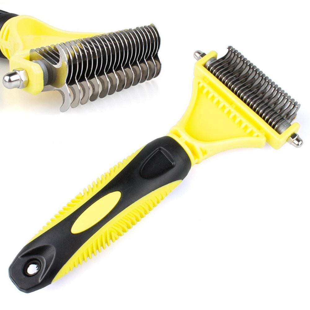 HSWLL New Stainless Steel Double-sided Pet (Cat & Dog) Comb | Large Dogs Open Knot Rake Knife image 6