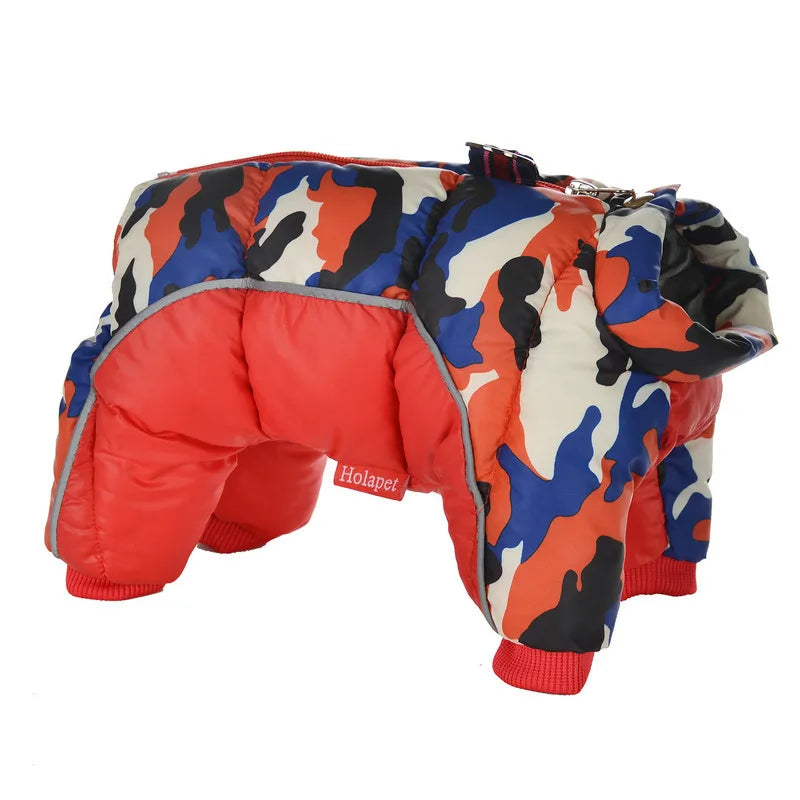 New Dog Clothing | Autumn and Winter Pet Camo Cotton Coat Waterproof and Cold Resistant Dog Coat Jacket Four Legged Cotton Coat image 16
