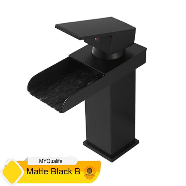 Deck Mount Waterfall Bathroom Faucet Vanity Vessel Sink Mixer Tap Cold Hot Water Tap image 25
