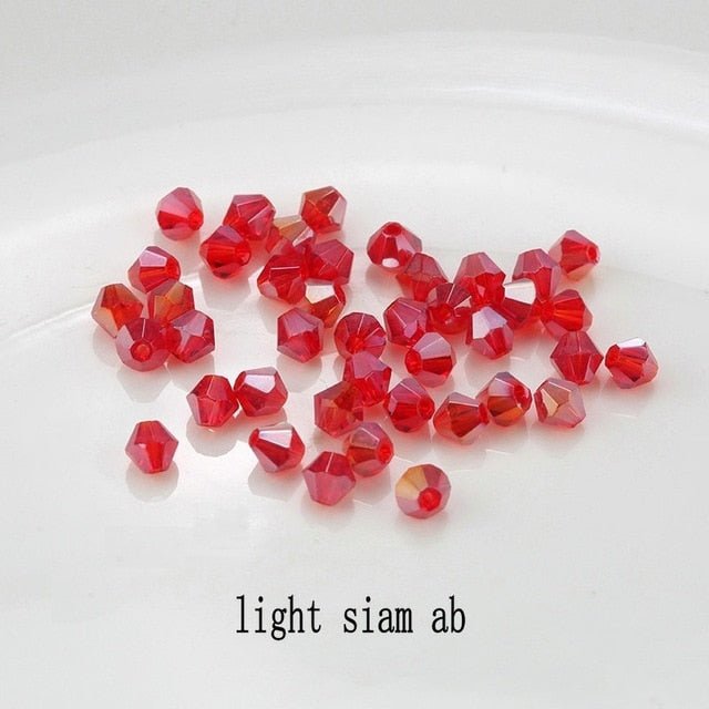 4mm Shiny Crystal Bead Set | Bicone Beads Glass Beads Loose Spacer Beads for bracelet DIY Jewelry image