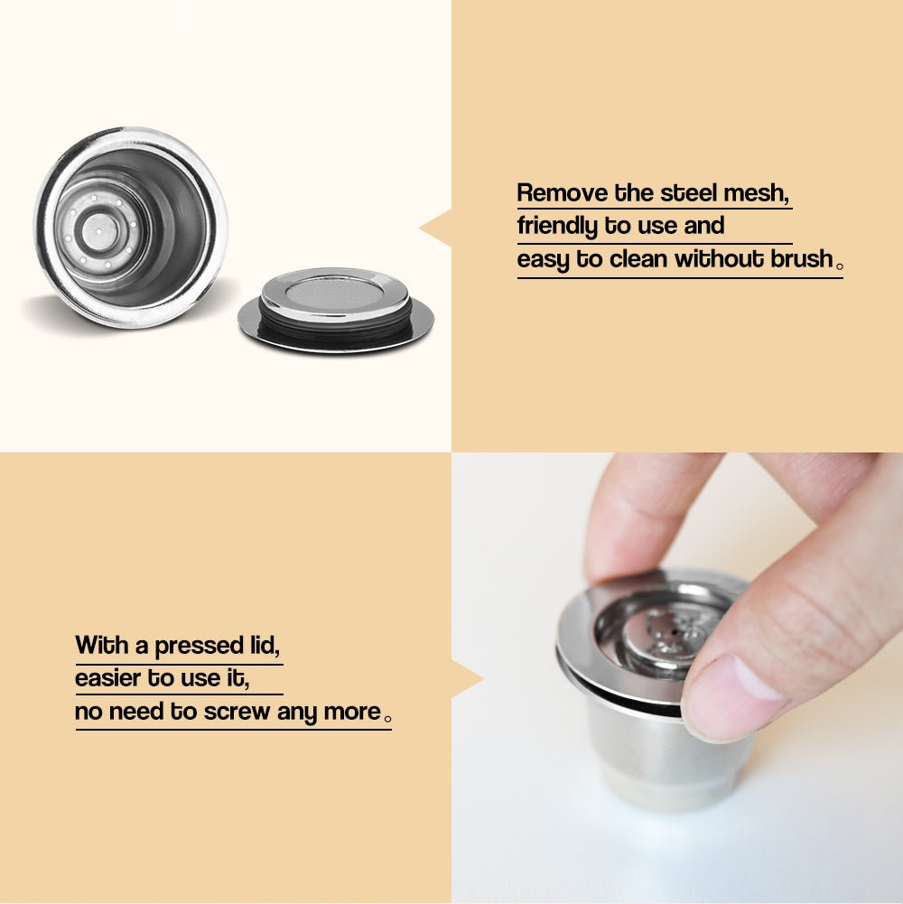 Nespresso Stainless Steel Refillable Coffee Capsule | Coffee Tamper Reusable Coffee Pod image 6