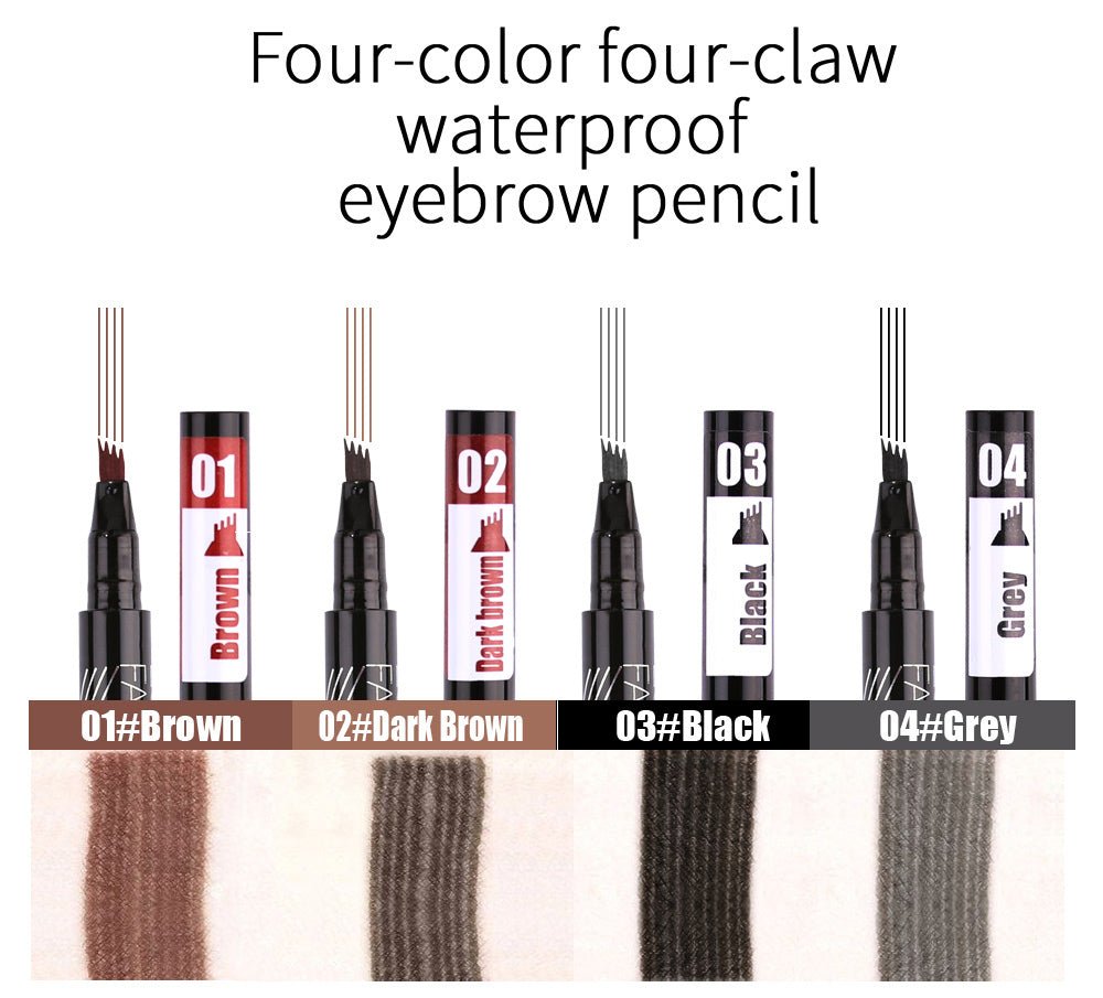 Waterproof Natural Eyebrow Pen Four-claw Eye Brow Tint Makeup three Colors Eyebrow Pencil Brown Black Grey Brush Cosmetics image 5