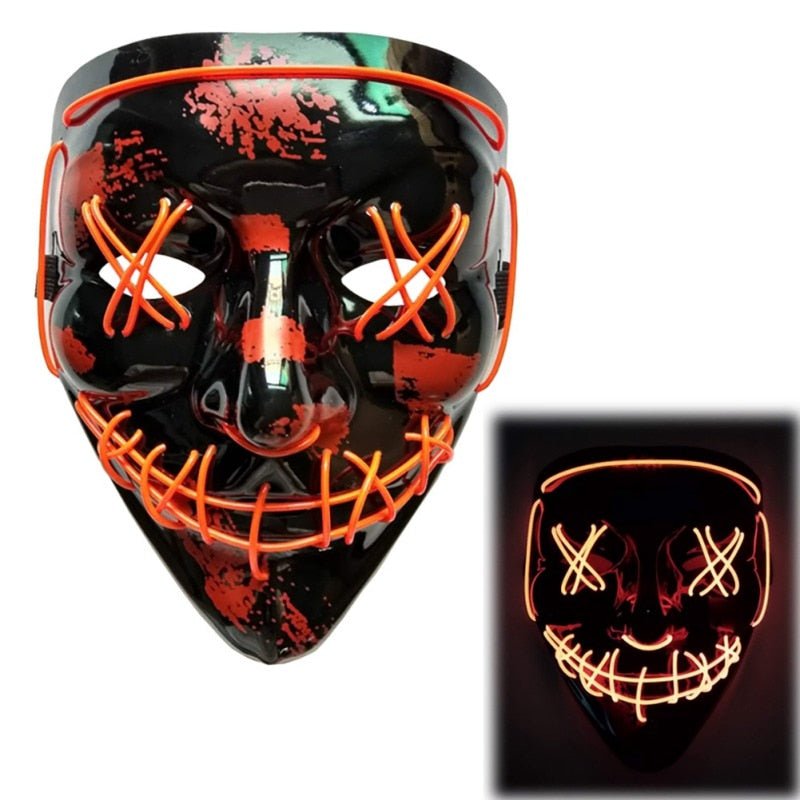 Halloween LED Purge Mascara Costume DJ Party Light Up Glow In Dark Masks image 5