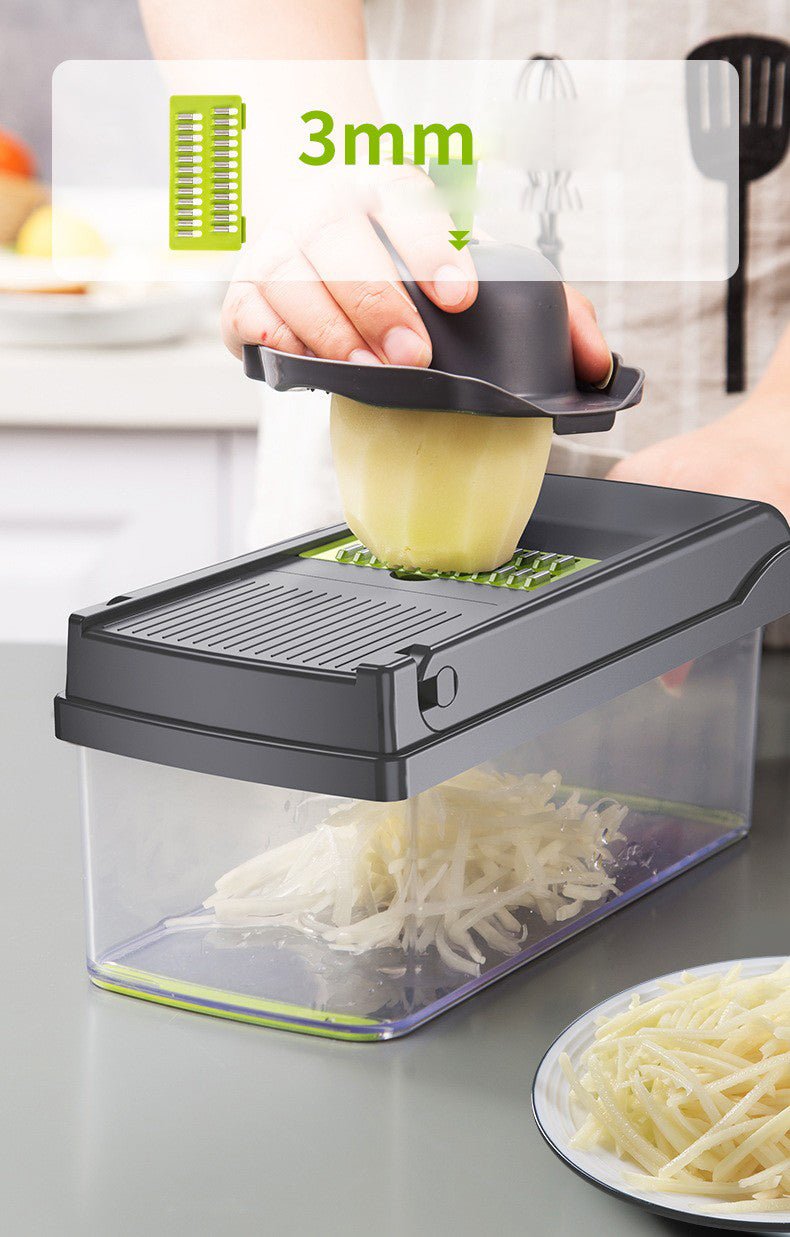 Mandoline Multifunctional Vegetable Fruit Slicer and Grater Kitchen Tool with Drain Basket image 9