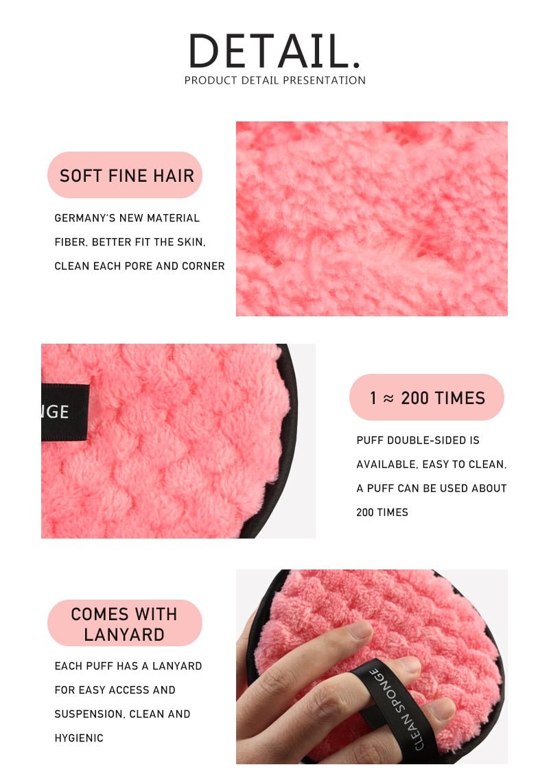Facial Cleansing Microfiber Cloth Pads | Cotton Facial Makeup Remover Puff image 21