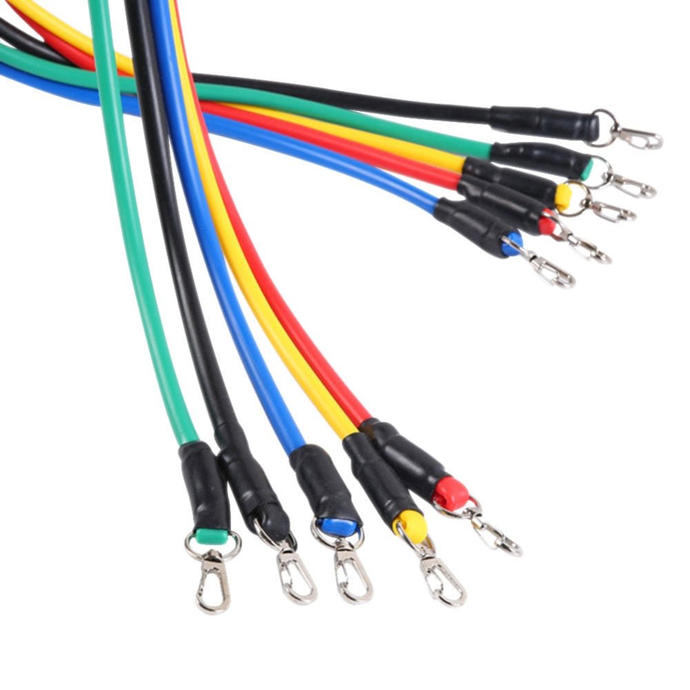 11PCS Stretch Resistance Bands Training Expander Elastic Tube Set image 8