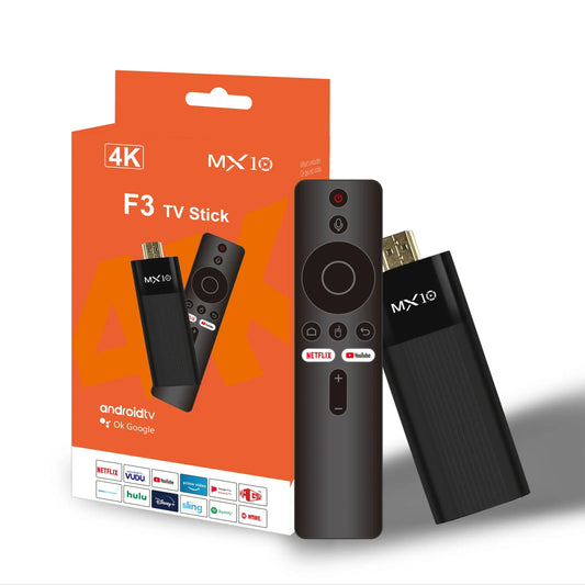 MX10-F3 4K TV Stick ‚Äì Android 11, Dual-Band Wi-Fi, 2GB RAM, 16GB Storage, Ultra HD Streaming image 0