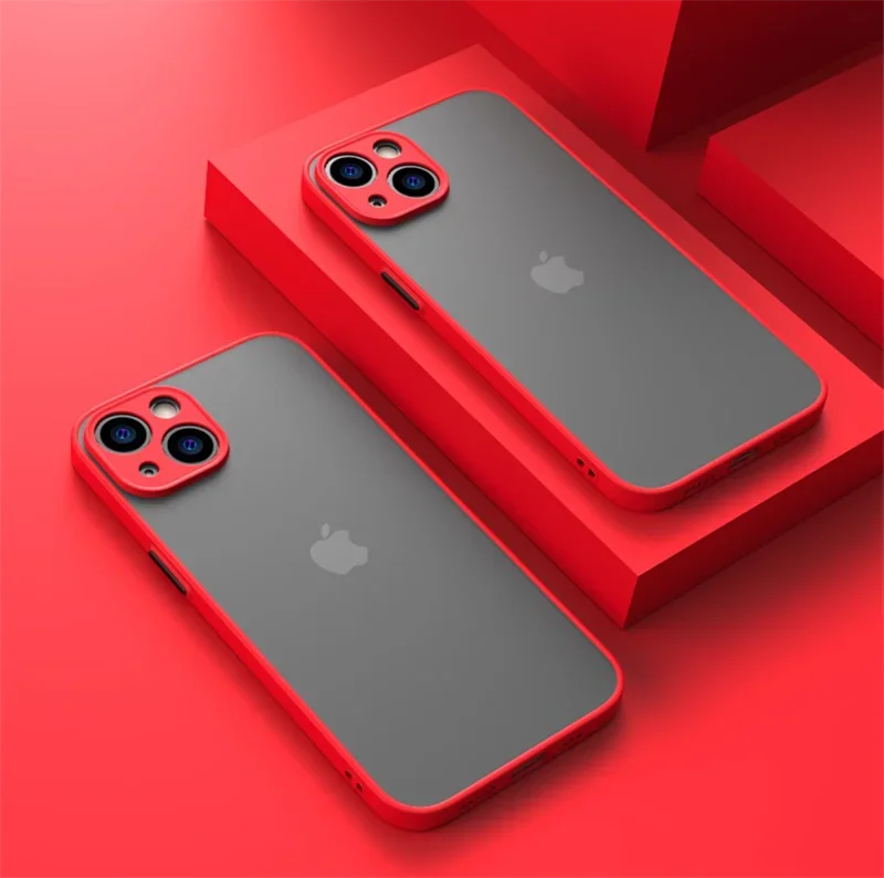 Shockproof Thin Matte Case For iPhone 15 14 13 12 11 Pro Max XR XS X 8 Plus Mini Silicone Bumper Clear Hard PC Protective Cover image 24
