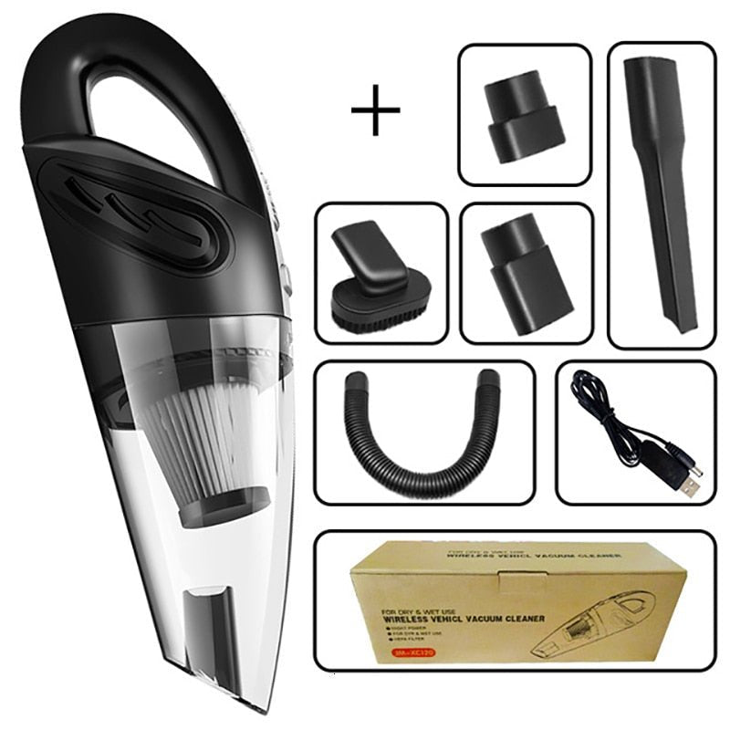 4800pa Strong Power Car Vacuum Cleaner with Handbag | Handheld Cordless Portable Powerful Cyclone Suction Rechargeable Vacuum Cleaner - USB image