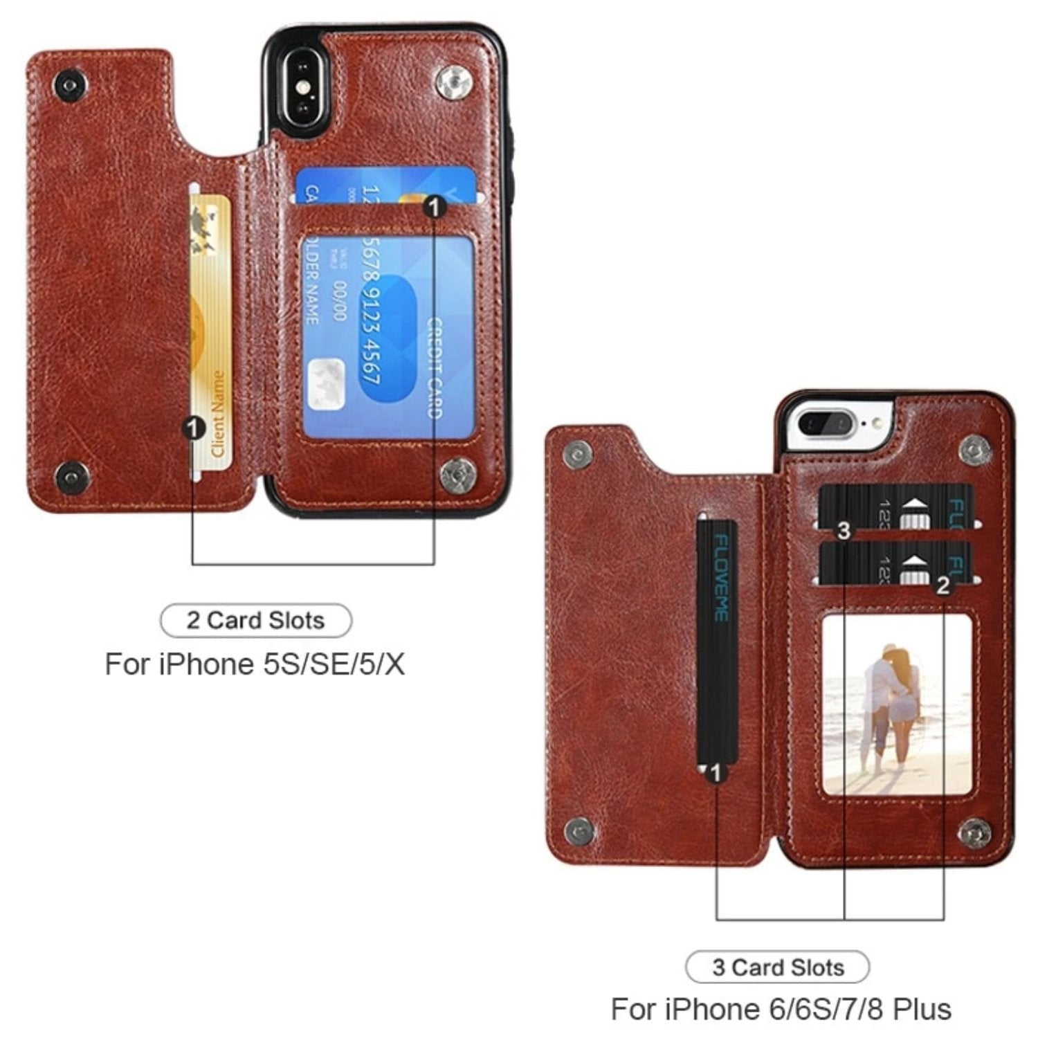Apple iPhone Leather Phone Case with Cardholder image 7