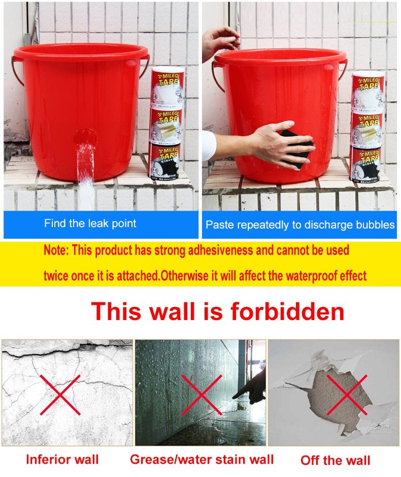 1.52m Adhesive Super Strong Fiber Waterproof Stop Leaks Repair Tape Seal image 16