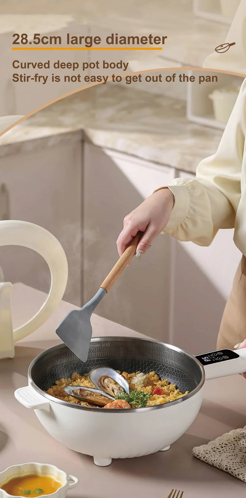 Smart Electric Multi-function Electric Pot Steamer Non-stick Fry Pan image 11