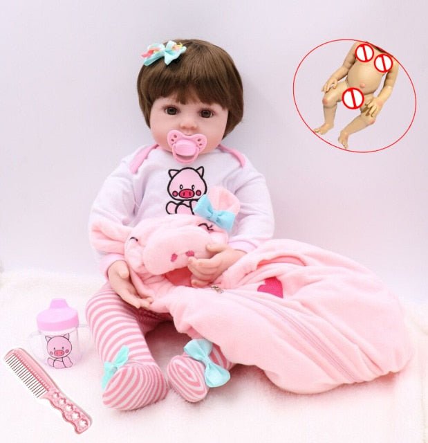48CM Full Silicone Reborn Lifelike Super Toddler Baby Kid Toy Doll image 0
