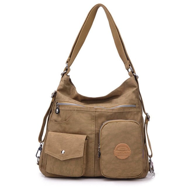 Waterproof Women Designer Handbag - Beige, 34cm x 11cm x 33cm image