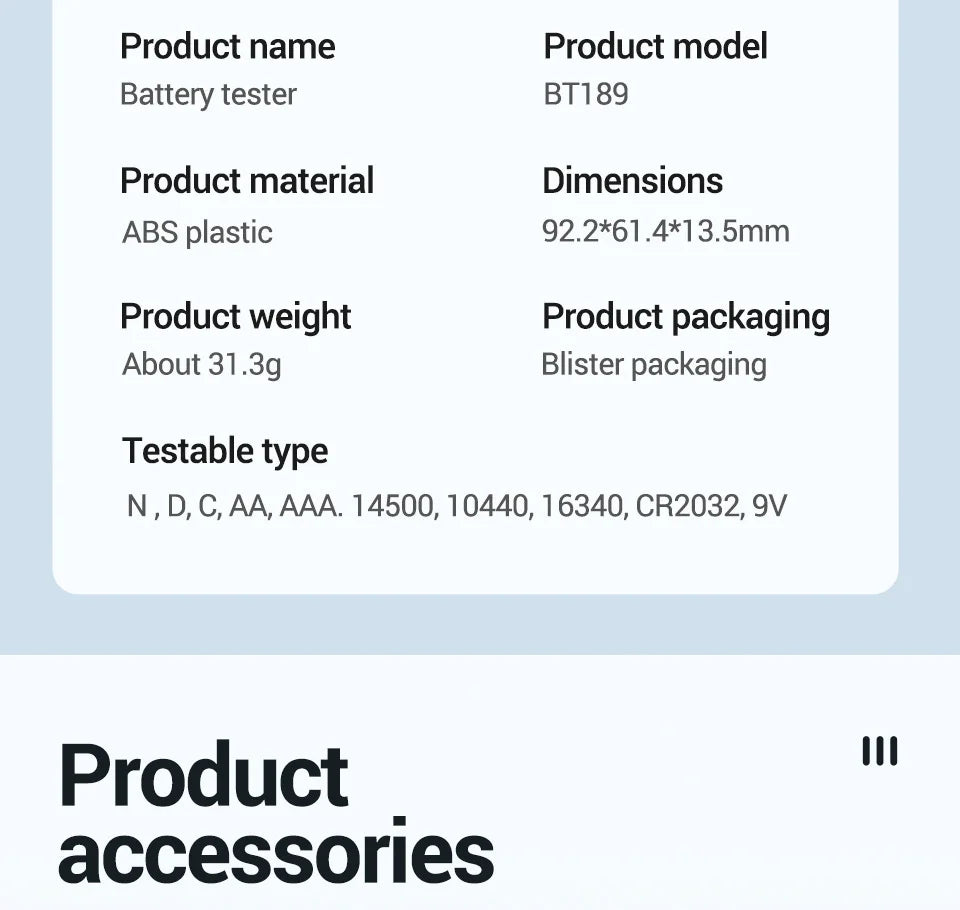 ANENG BT189 Button Cell Battery Tester ‚Äì Universal LCD Display for 9V, AA, AAA, N, D Batteries & Power Bank Detectors image 16