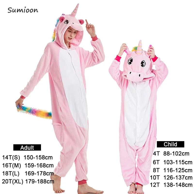 Kigurumi Unicorn Pajamas ‚Äì Kids‚Äô Animal Onesies for Boys & Girls, Warm Winter Homewear image