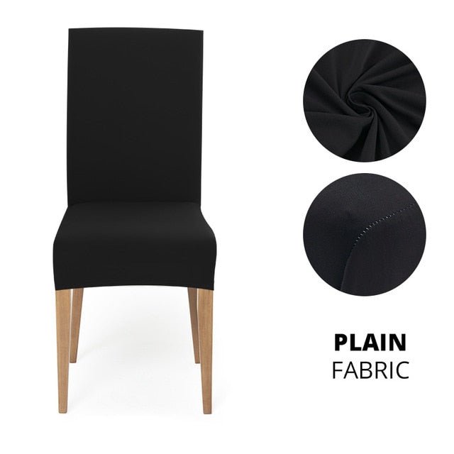 Elegant Jacquard Spandex Dining Chair Cover ‚Äì Stretch Fit for Weddings & Events - Style 3 black, 2 pcs image