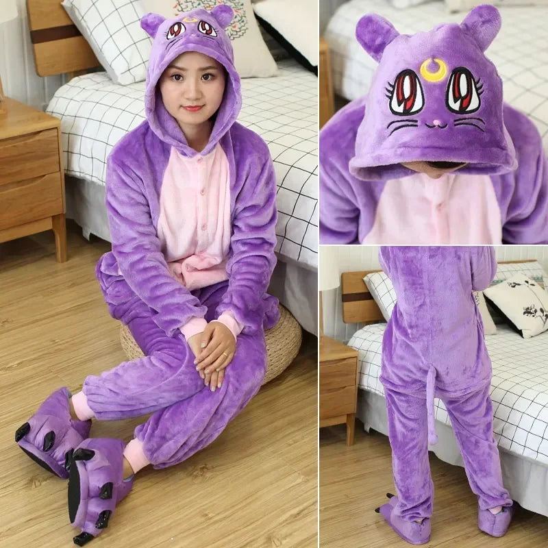 Unisex Animal Onesies for Adults | Unicorn, Lion, Panda, Cat Kigurumi Pajamas & Winter Sleepwear image 29