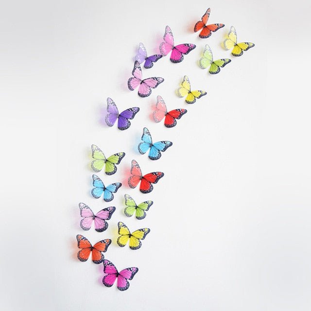 18pcs/lot 3d Effect Crystal Butterfly Wall Sticker For Kids Room image 0