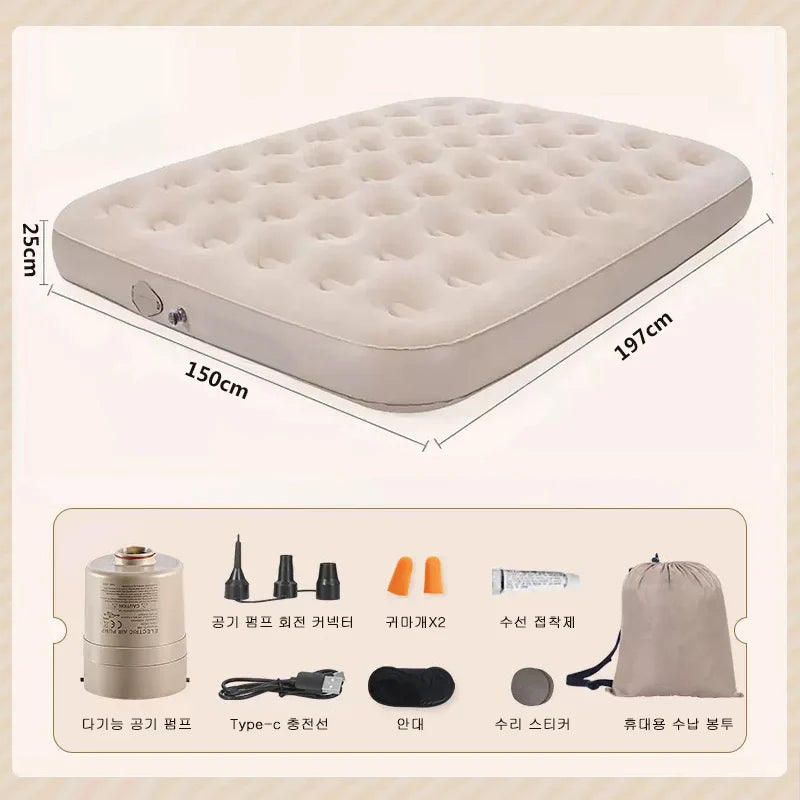 Elevated Air Mattress with Built-In Electric Pump & Pillow – Perfect for Home, Guests & Camping image 18