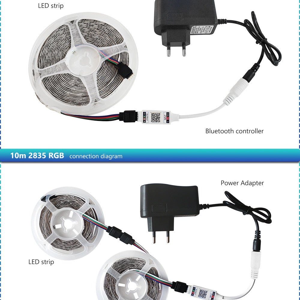 Bluetooth LED Strip RGB Light Tape | Waterproof LED Light Diode Ribbon Flexible with Bluetooth remote image 12