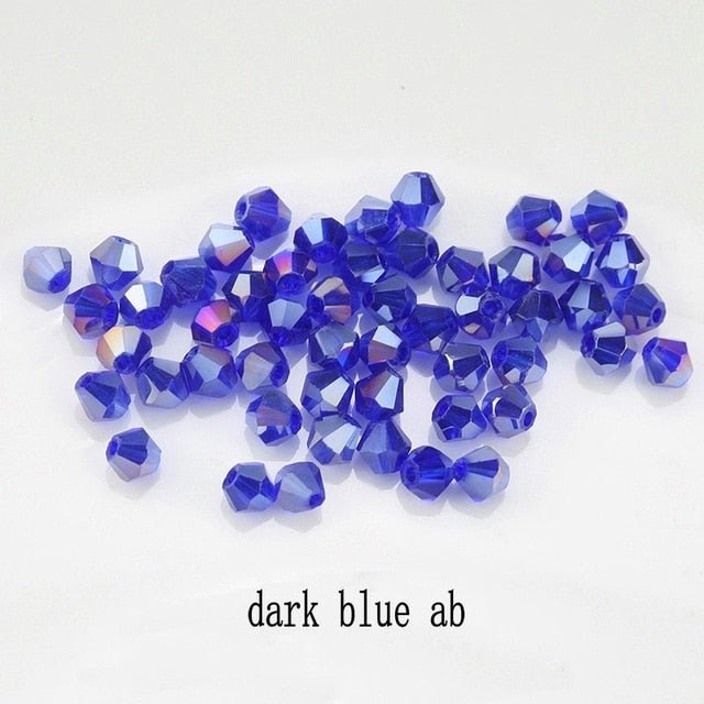 4mm Shiny Crystal Bead Set | Bicone Beads Glass Beads Loose Spacer Beads for bracelet DIY Jewelry image