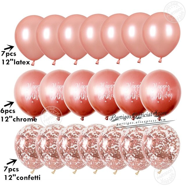 20pcs Confetti Chrome Birthday Party Decors Wedding Decoration New Year Balloon Set image