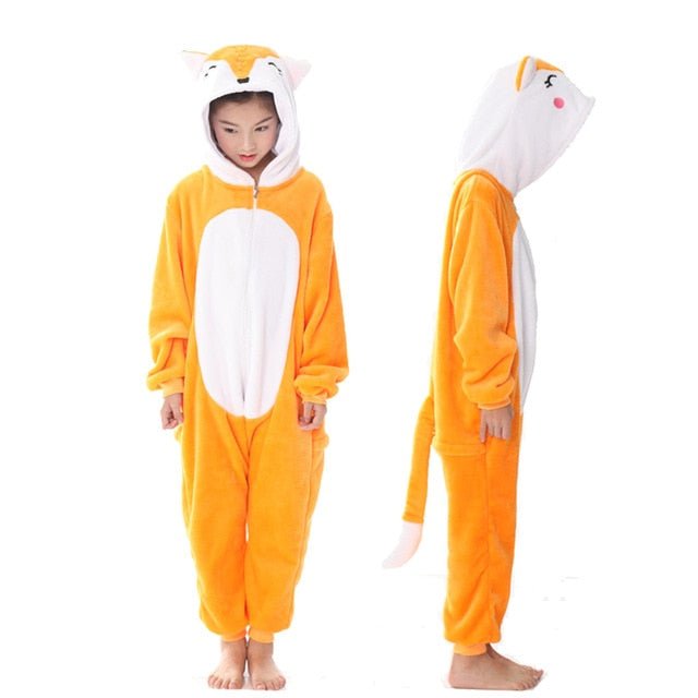 Winter Unicorn Onesies Pajamas | Kids Flannel Warm Jumpsuit SleepWear image